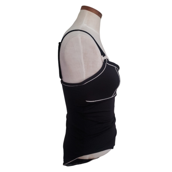 Huit Plage Minimalist Black White Trim One Piece Bathing Suit 36/L C - Picture 9 of 17